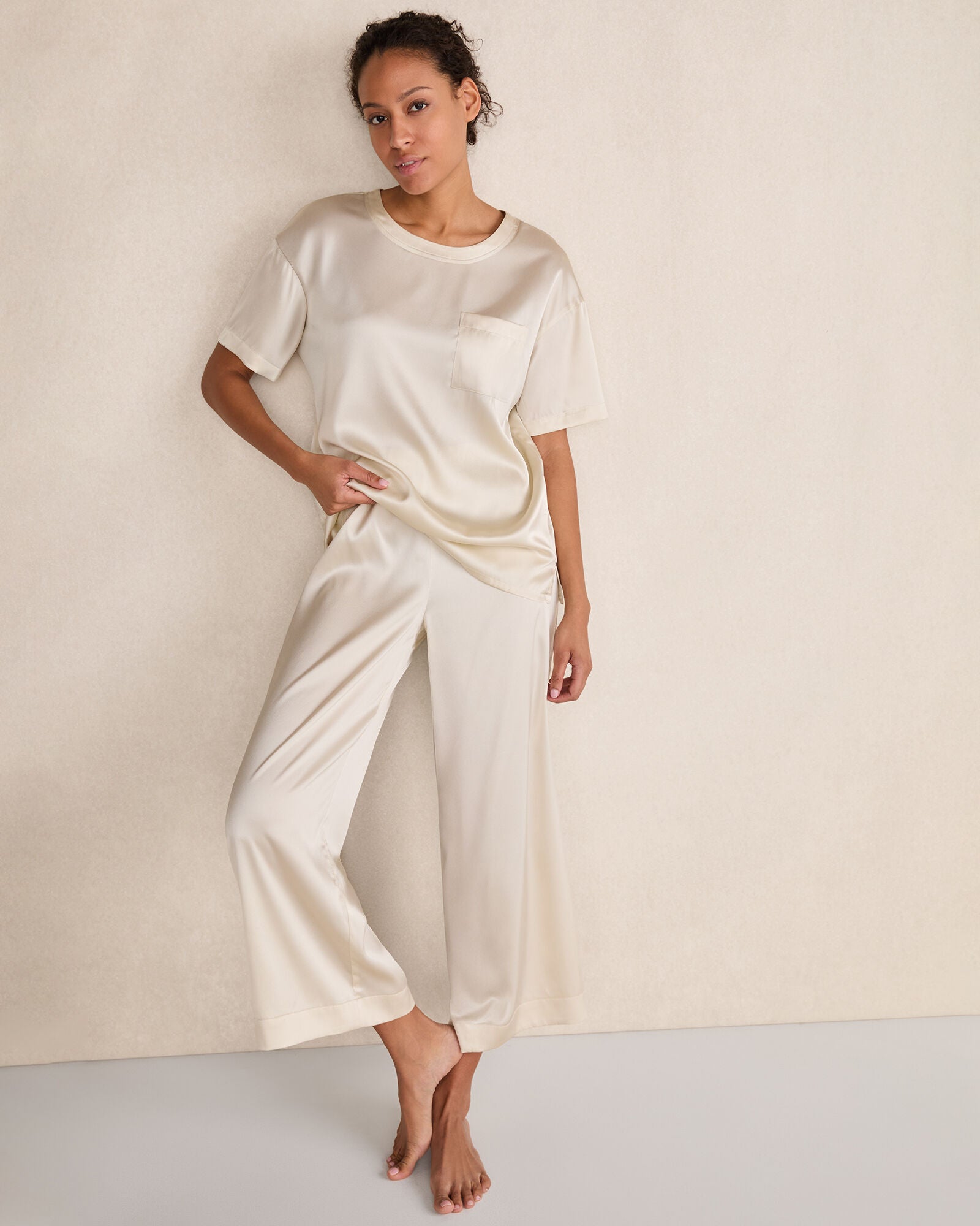 HAVEN Washable Silk Sleep Top