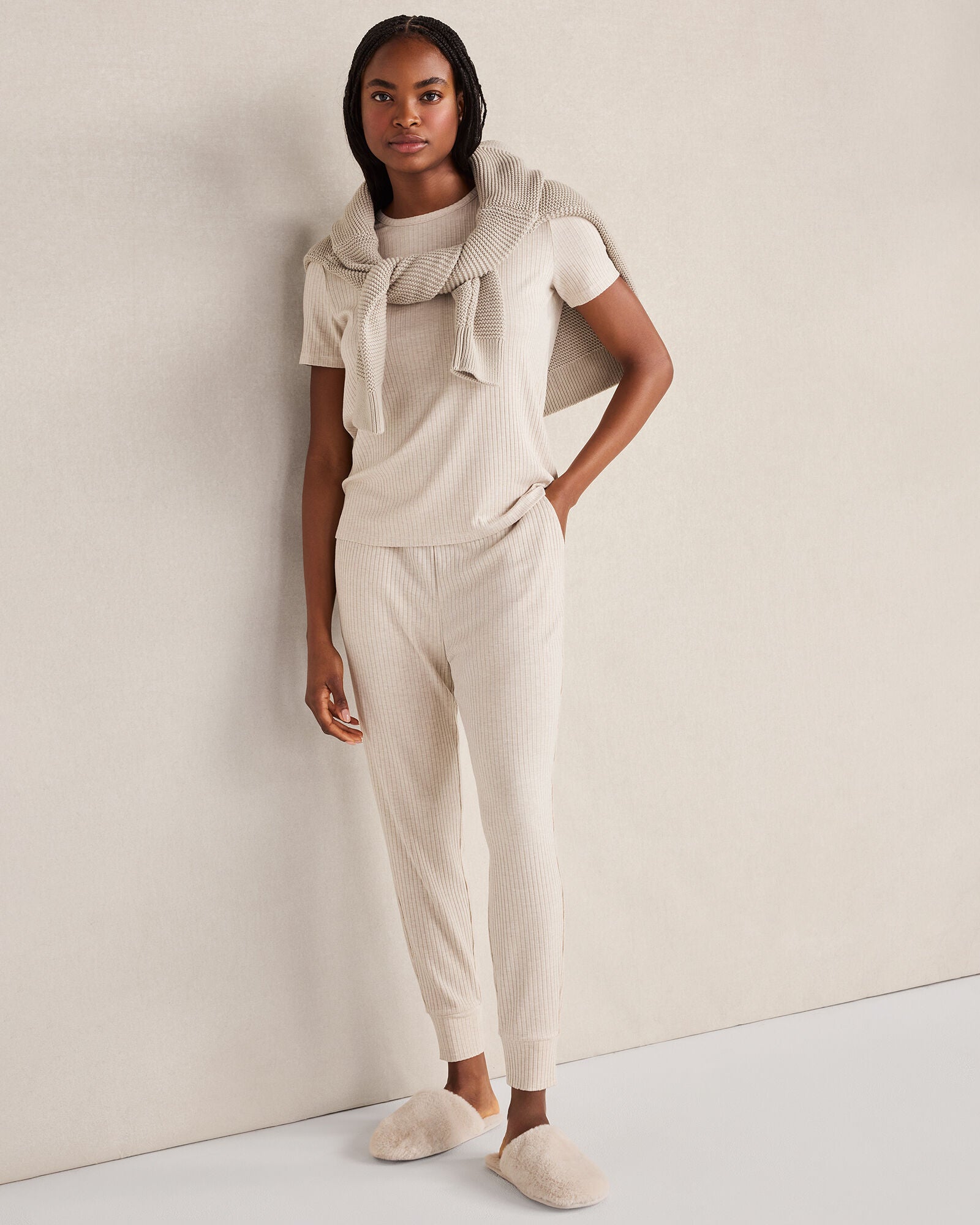 HAVEN Resti Drapey Rib Knit Joggers