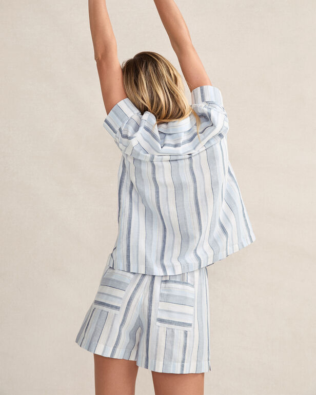 HAVEN Organic Cotton Linen Coastal Stripe Sleep Set