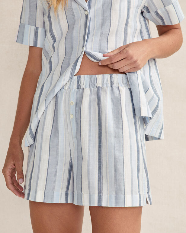 HAVEN Organic Cotton Linen Coastal Stripe Sleep Set