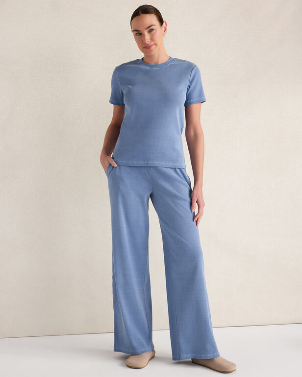 HAVEN Resti Organic Cotton Rib Knit Wide Leg Pants