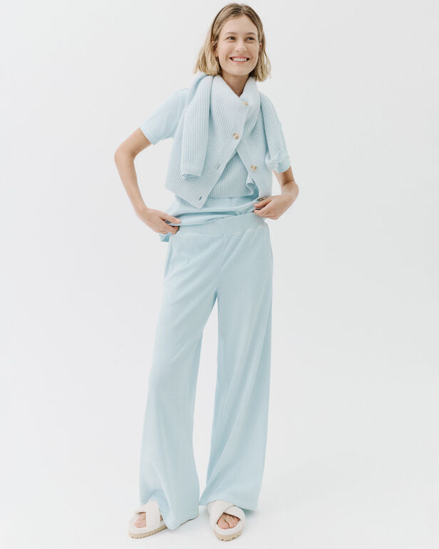 HAVEN Resti Organic Cotton Rib Knit Wide Leg Pants