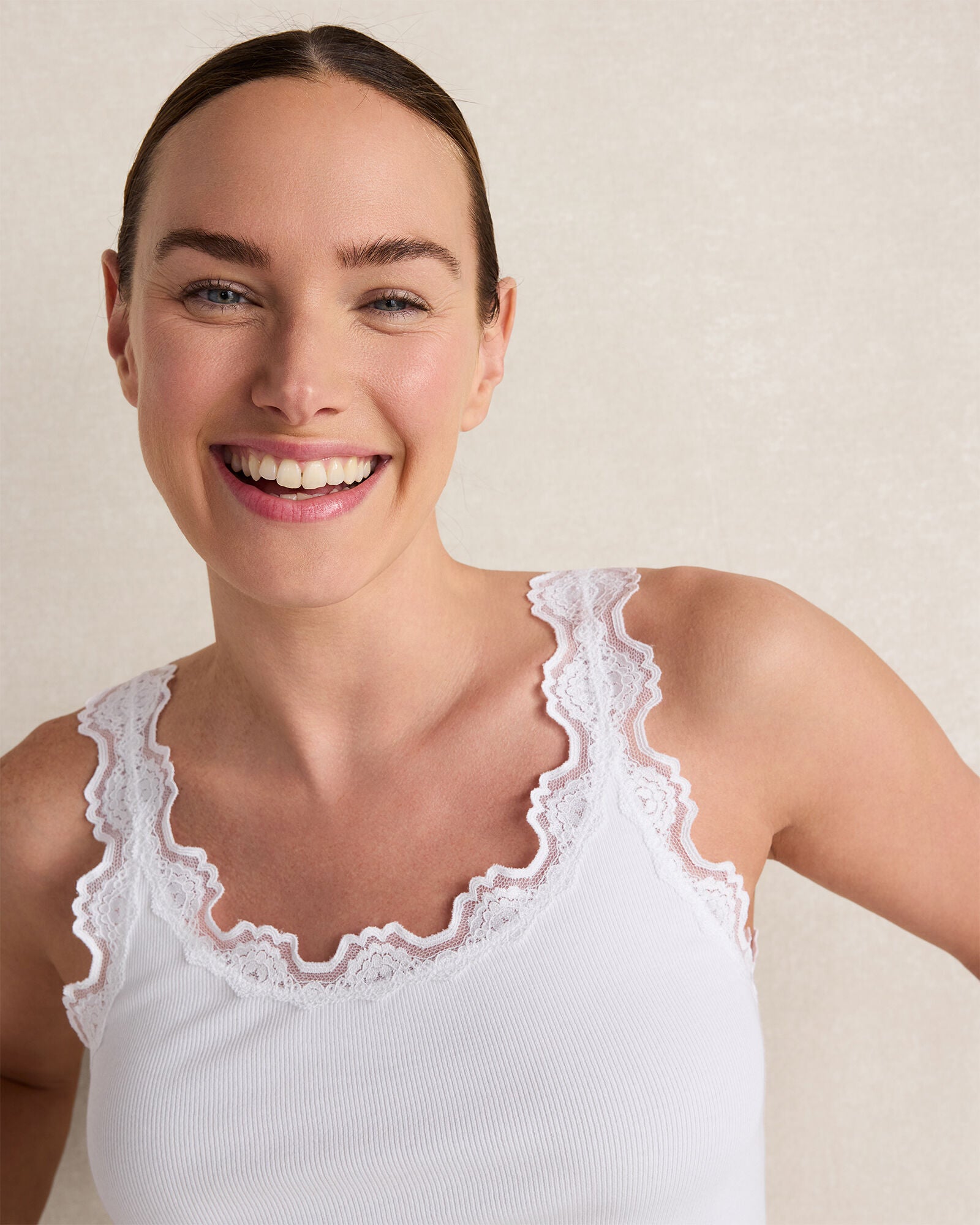 HAVEN Resti Organic Cotton Rib Knit Lace Tank