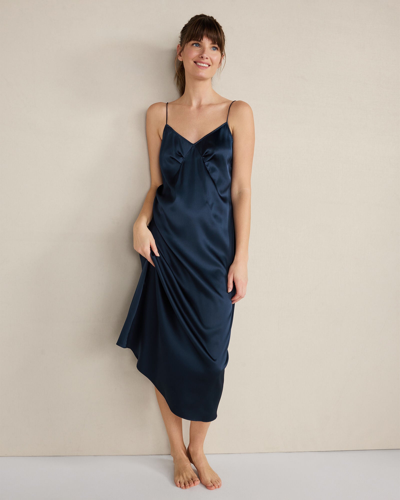 HAVEN Washable Silk Pleated Chemise