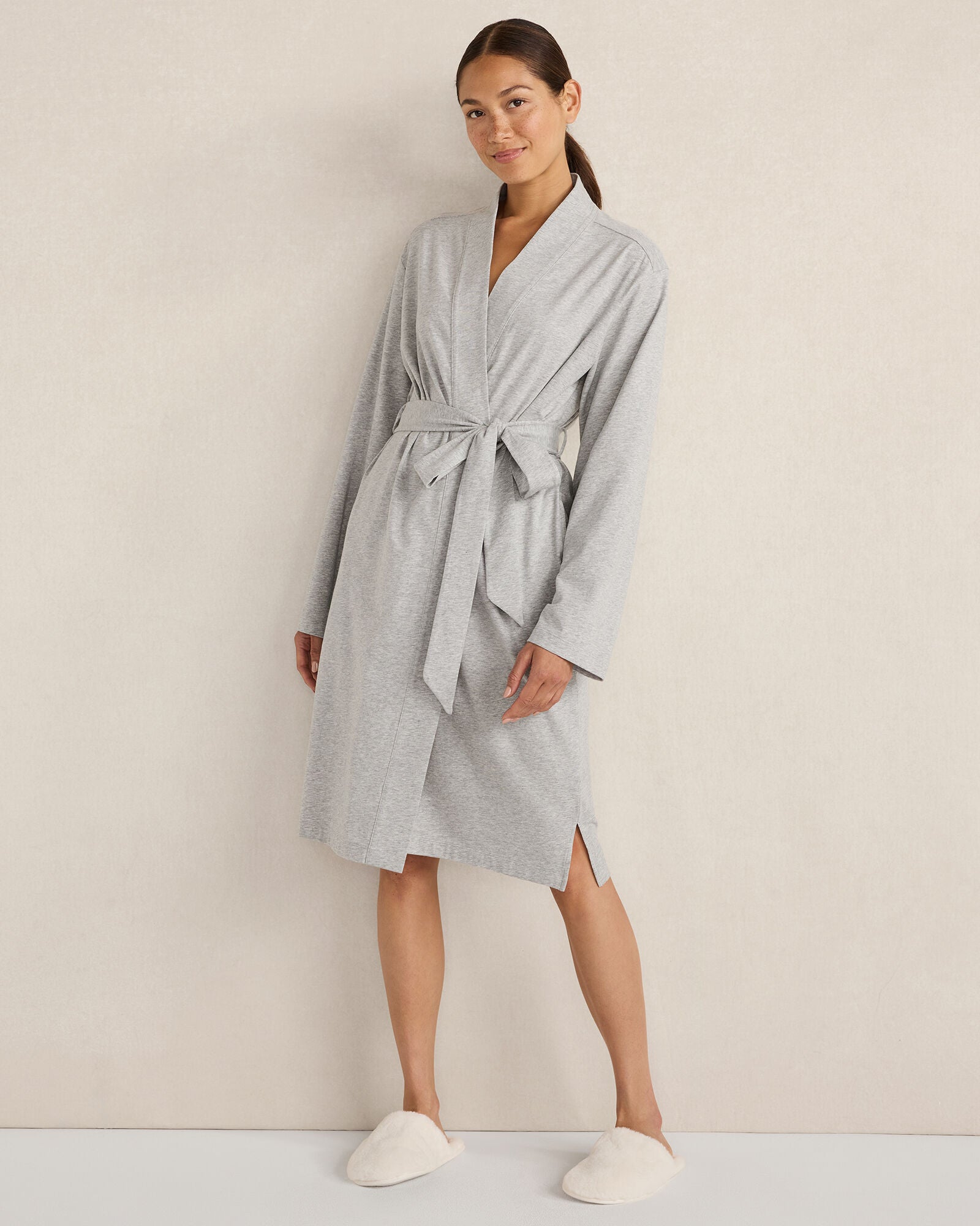HAVEN Organic Cotton Jersey Robe Relaxed Fit Knee-Length