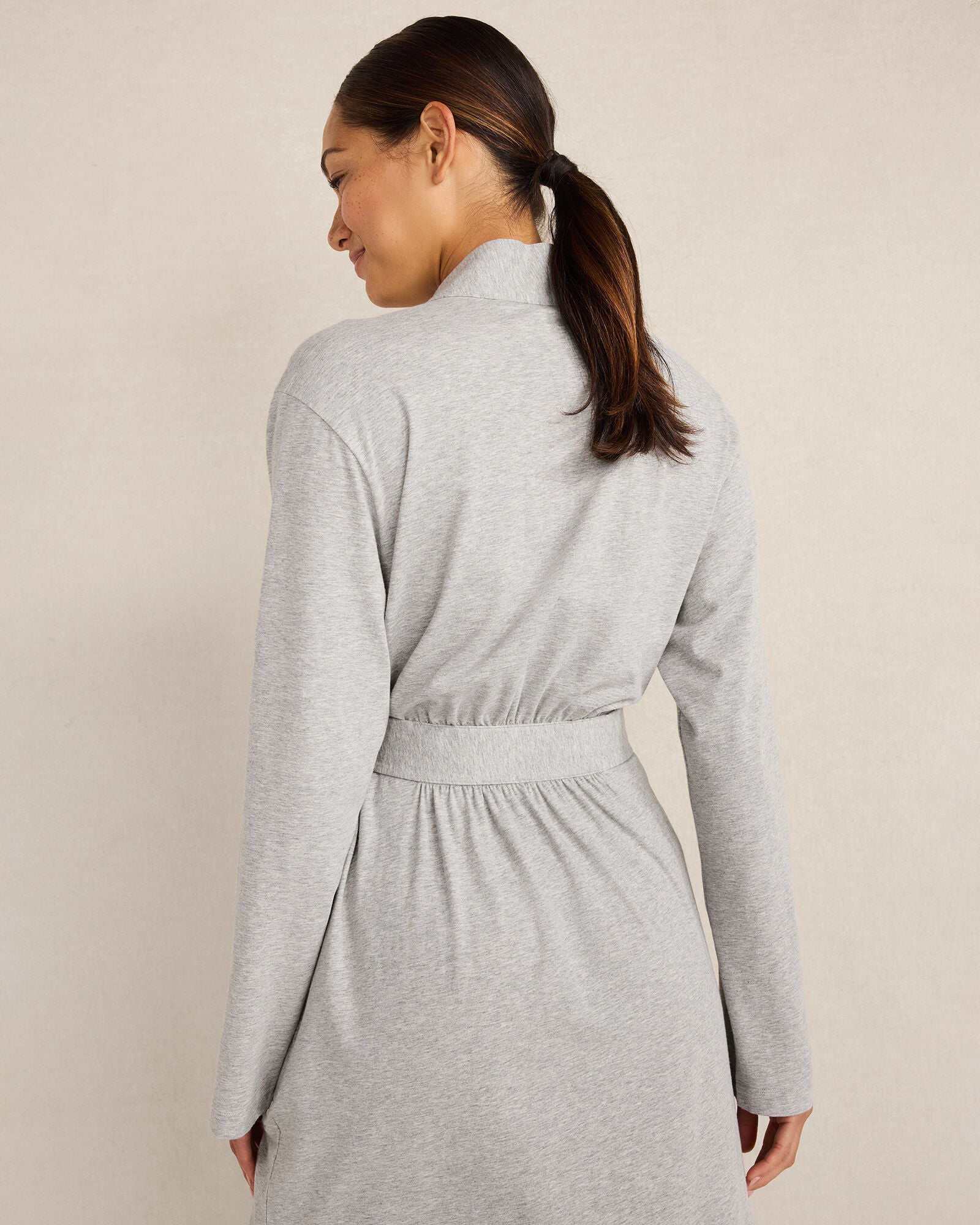 HAVEN Organic Cotton Jersey Robe Relaxed Fit Knee-Length