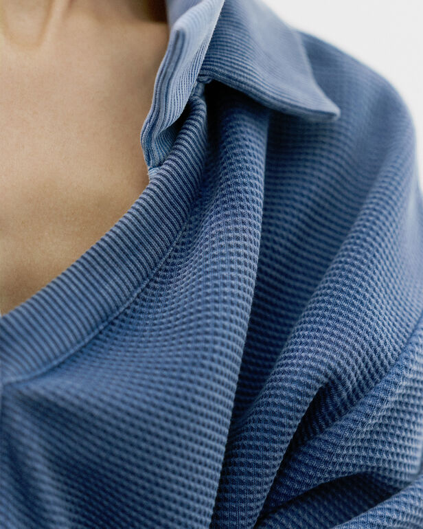 HAVEN Resti Organic Cotton Waffle Johnny Collar Top