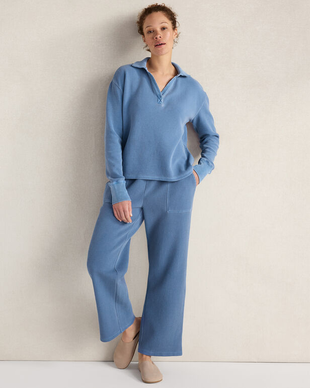 HAVEN Resti Organic Cotton Waffle Johnny Collar Top