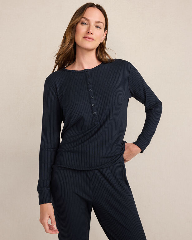 HAVEN Resti Drapey Rib Knit Henley