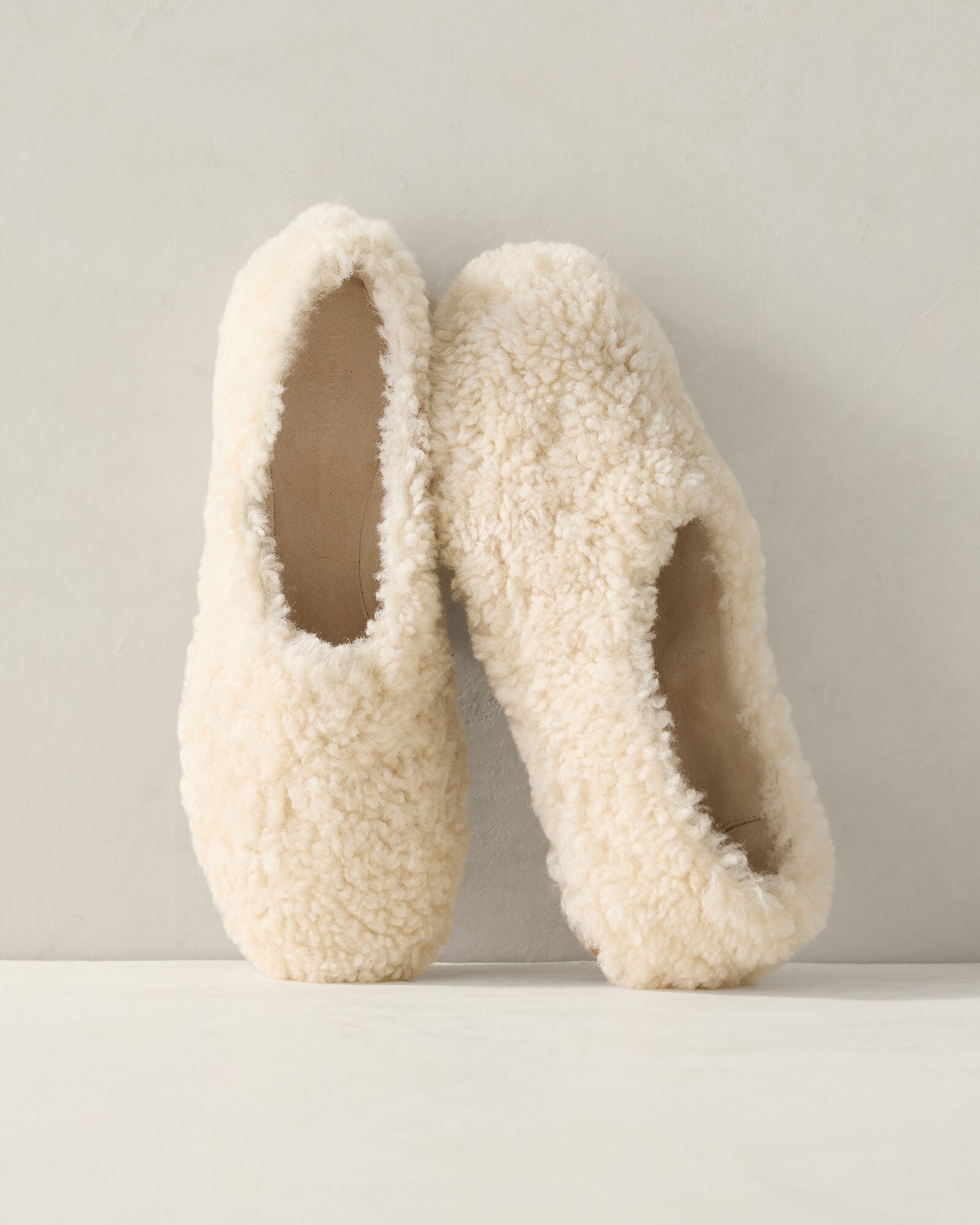 HAVEN Shearling and Suede Slippers