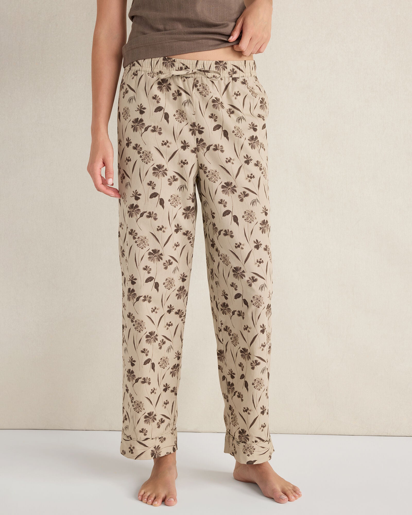 HAVEN Organic Cotton Poplin Scattered Floral Pajama Pants