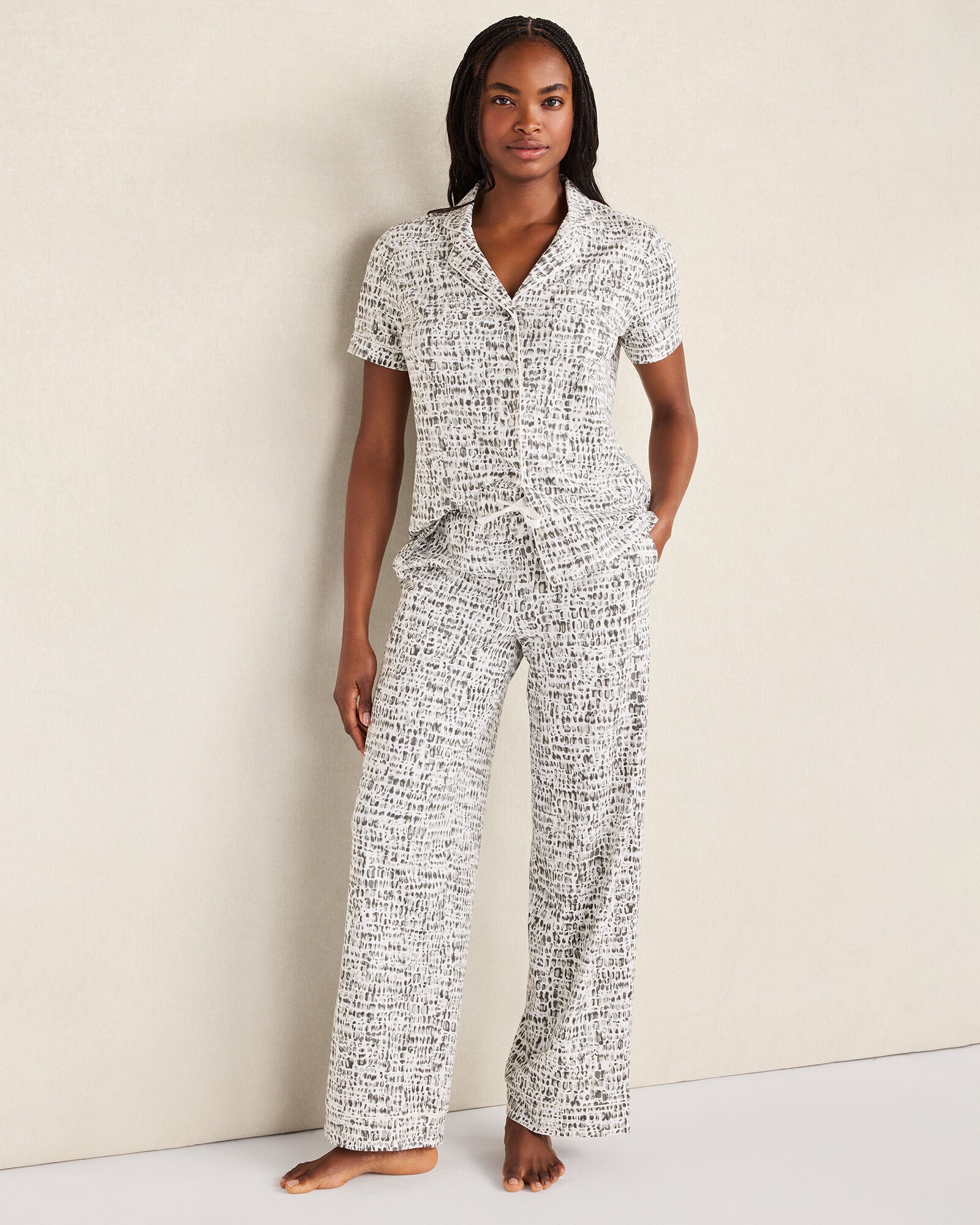 HAVEN Organic Cotton Jersey Pebble Print Pajama Top
