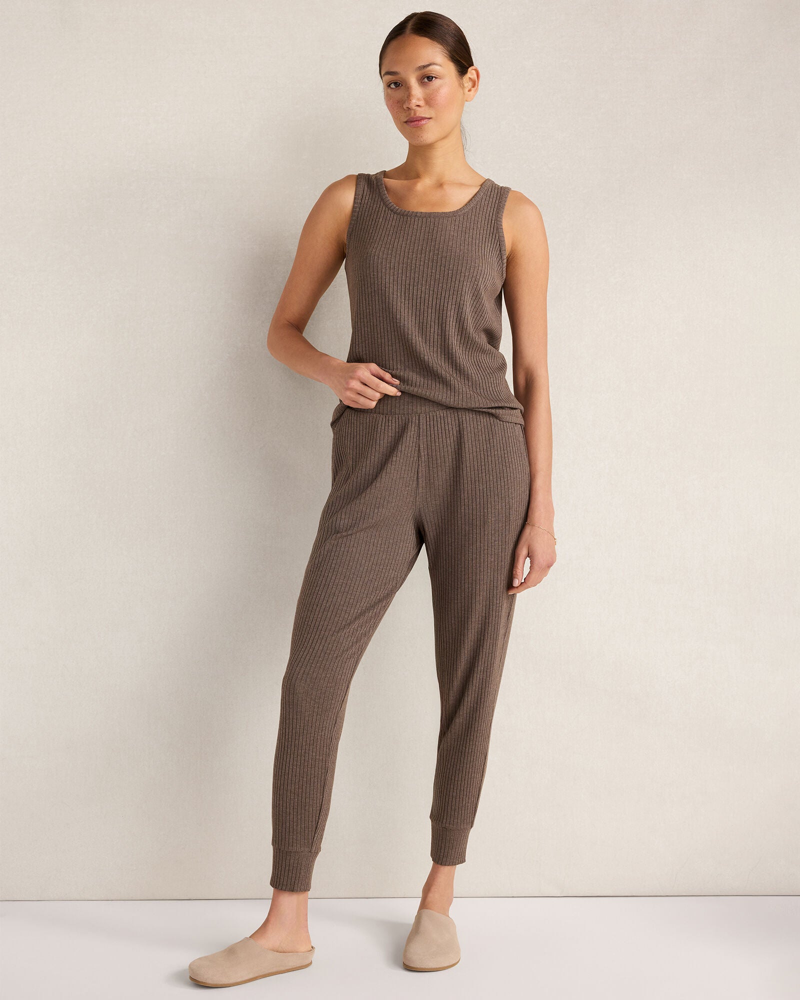 HAVEN Resti Drapey Rib Knit Scoop Neck Tank