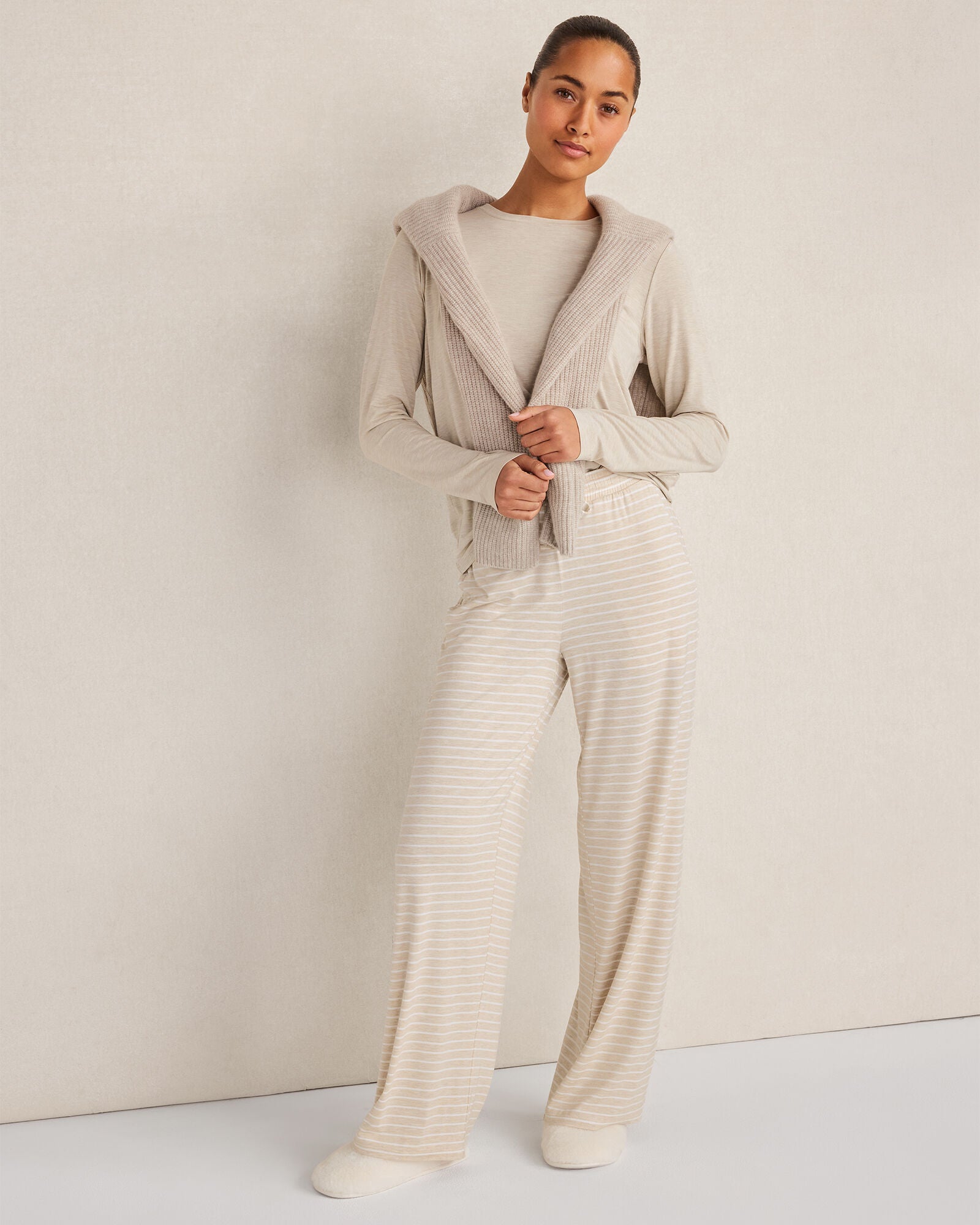 HAVEN Calm & Cool Long Sleeve Pajama Top Relaxed Fit Nightfall