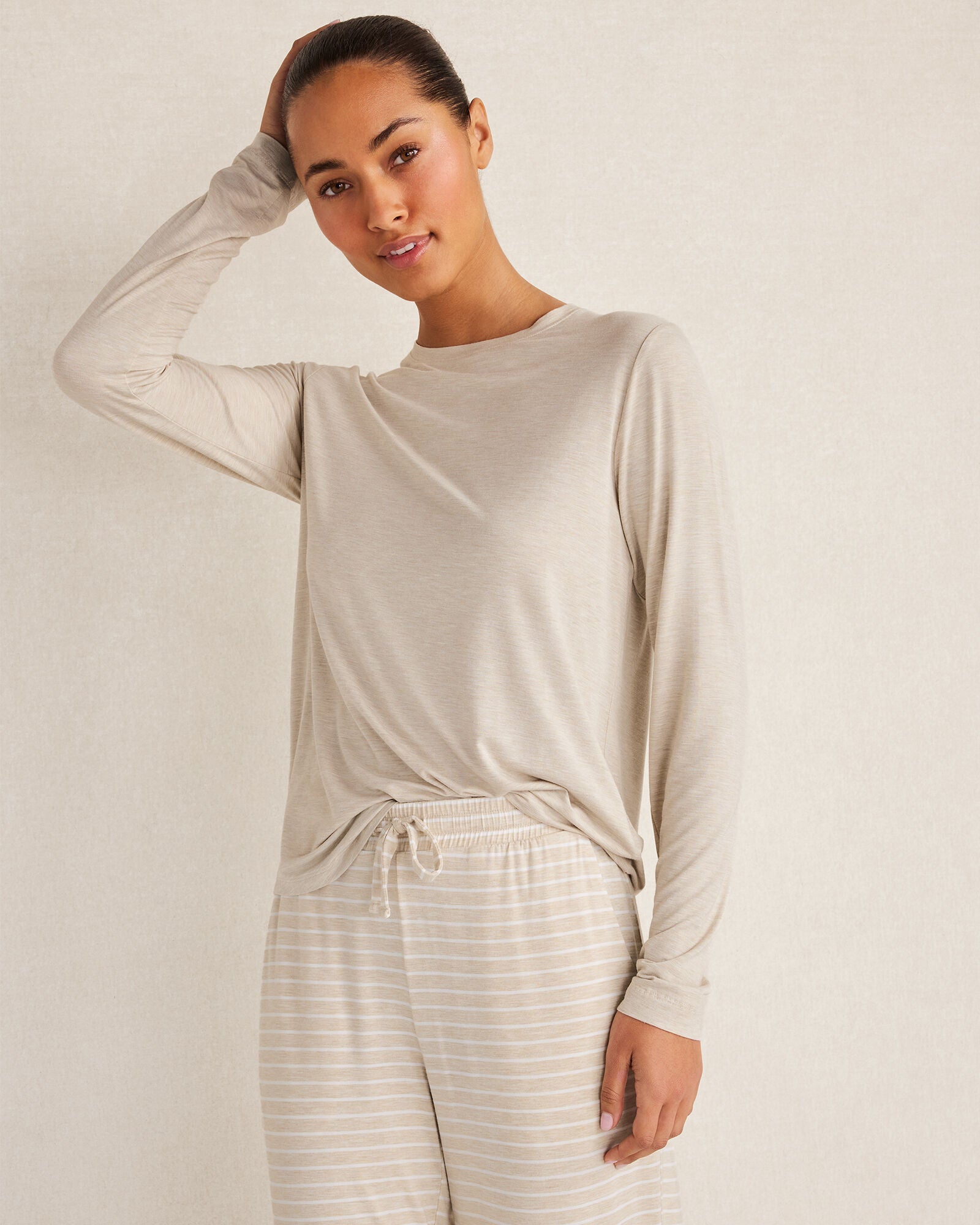 HAVEN Calm & Cool Long Sleeve Pajama Top Relaxed Fit Nightfall
