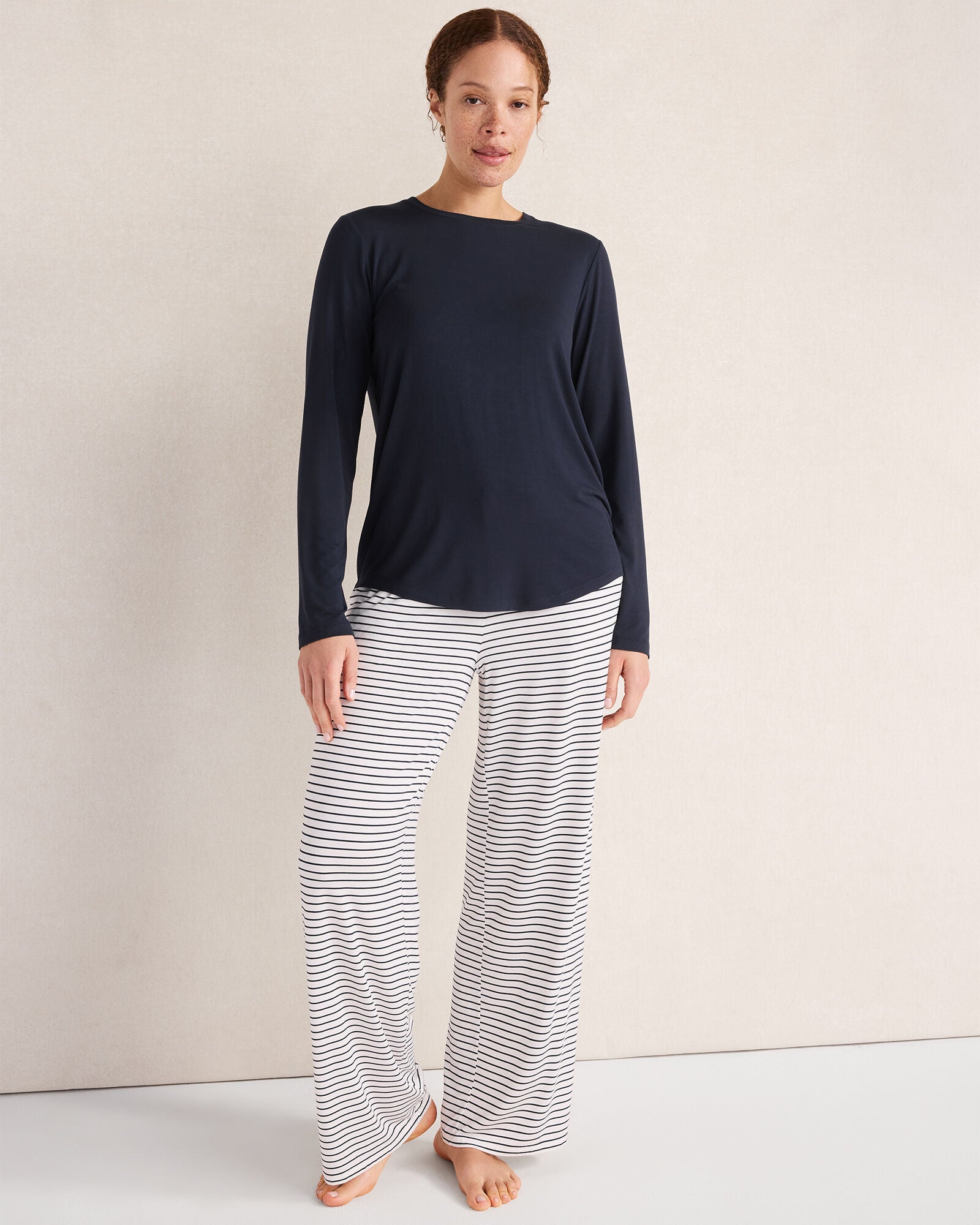 HAVEN Calm & Cool Long Sleeve Pajama Top Relaxed Fit Nightfall
