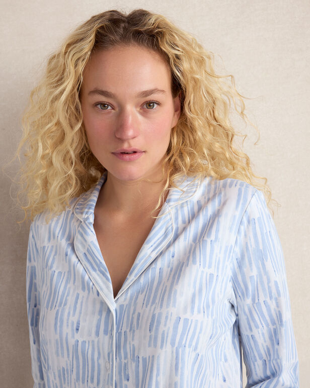 HAVEN Organic Cotton Jersey Watercolor Wave Pajama Top