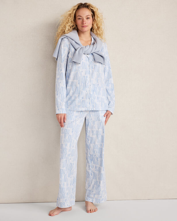 HAVEN Organic Cotton Jersey Watercolor Wave Pajama Top