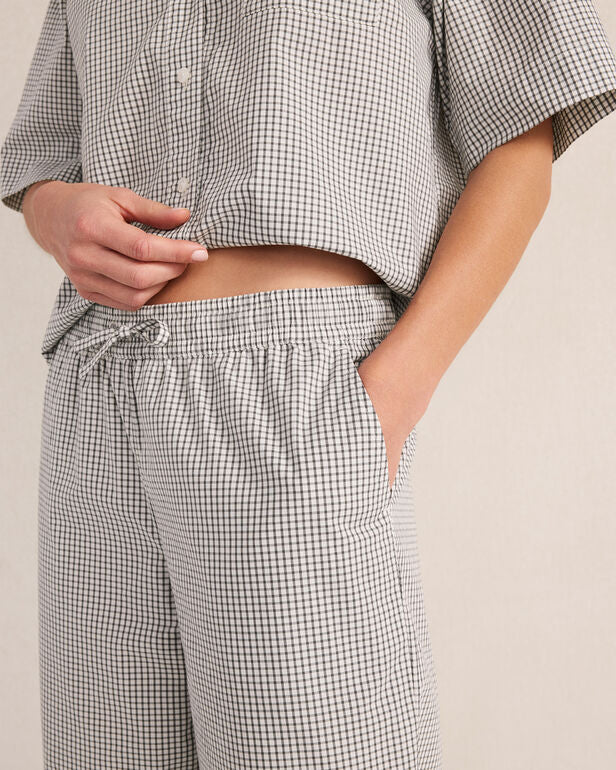 HAVEN Organic Cotton Poplin Gingham Pajama Pants
