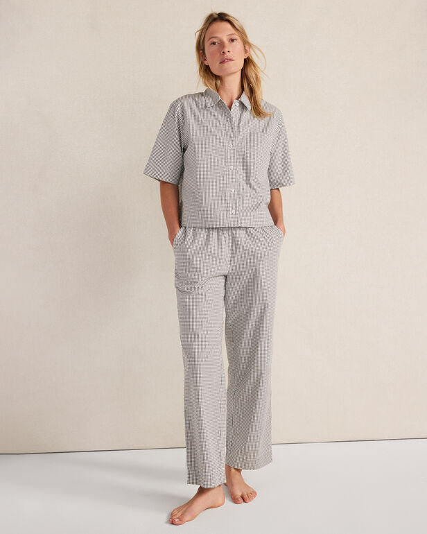 HAVEN Organic Cotton Poplin Gingham Pajama Pants