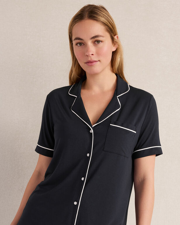 HAVEN Calm & Cool Notch Collar Pajama Top