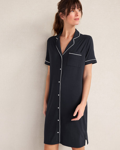HAVEN Calm & Cool Notch Collar Sleep Dress