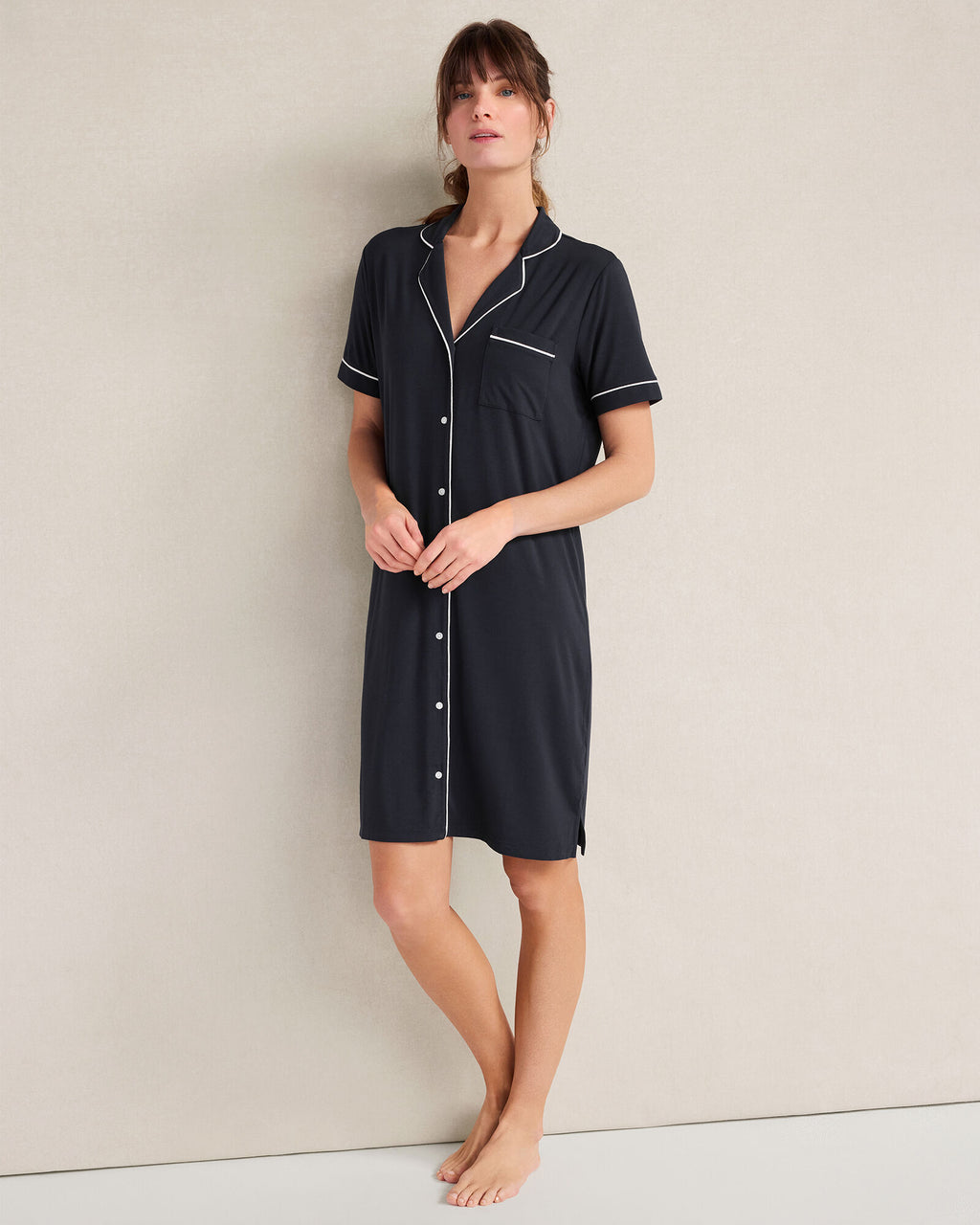 HAVEN Calm & Cool Notch Collar Sleep Dress