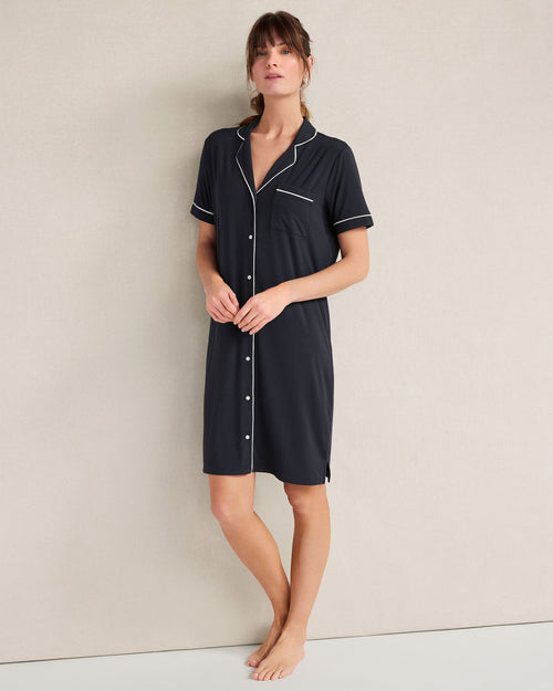 HAVEN Calm & Cool Notch Collar Sleep Dress