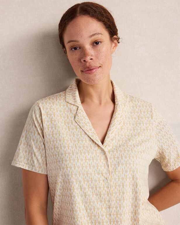 HAVEN Organic Cotton Jersey Ikat Foulard Pajama Top