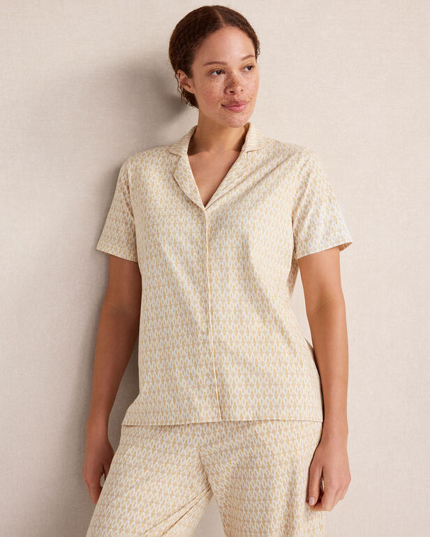 HAVEN Organic Cotton Jersey Ikat Foulard Pajama Top
