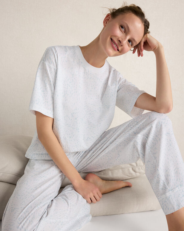 HAVEN Organic Cotton Jersey Rippled Sand Pajama Tee