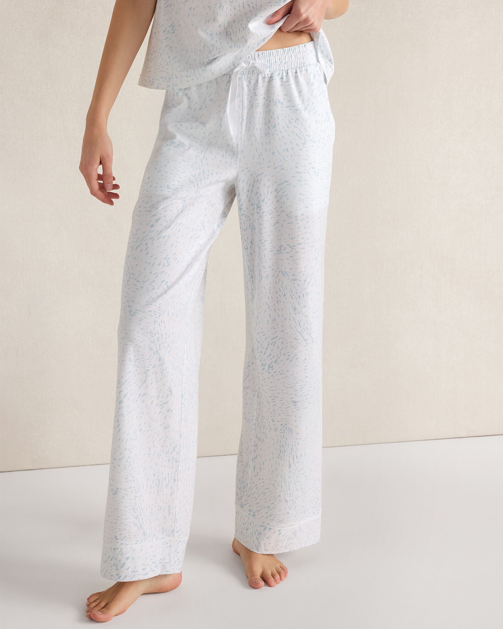 HAVEN Organic Cotton Jersey Rippled Sand Pajama Pants