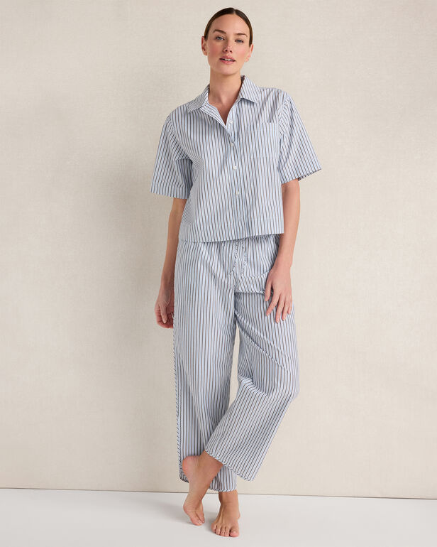 HAVEN Organic Cotton Poplin Iris Stripe Pajama Pants