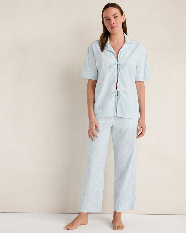 HAVEN Cotton Linen Faded Dot Pajama Top