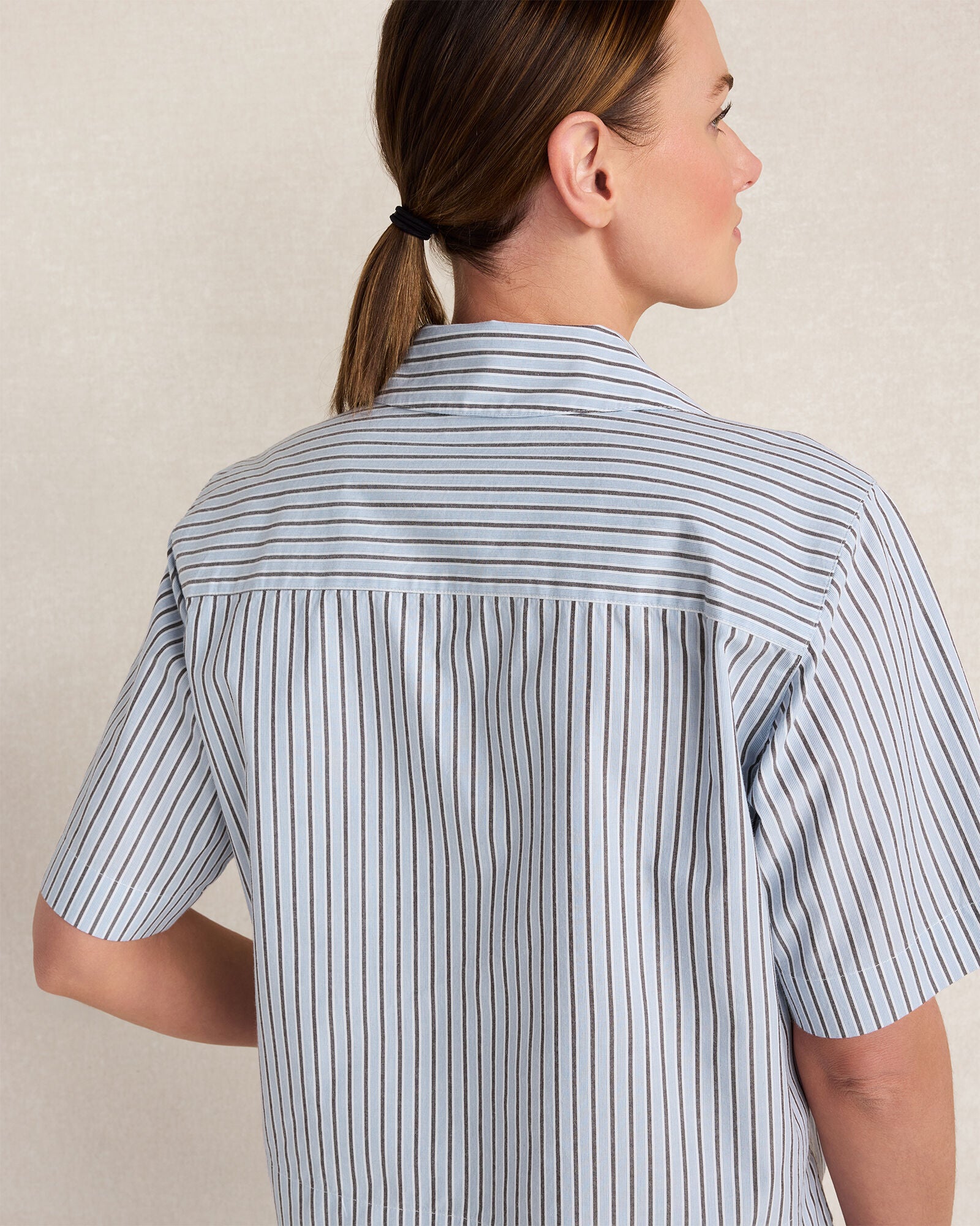 HAVEN Organic Cotton Poplin Iris Stripe Pajama Top