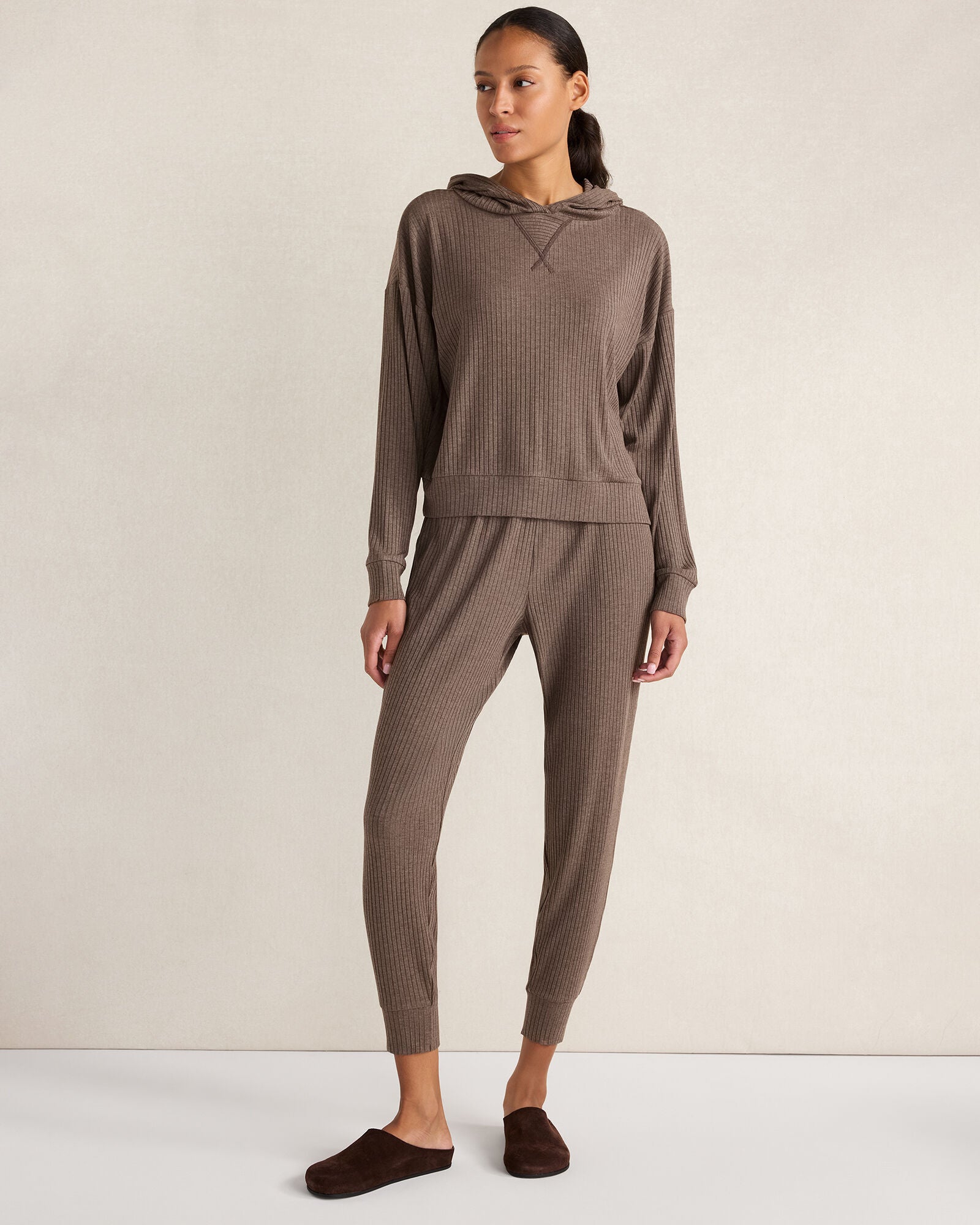 HAVEN Resti Drapey Rib Knit Hoodie