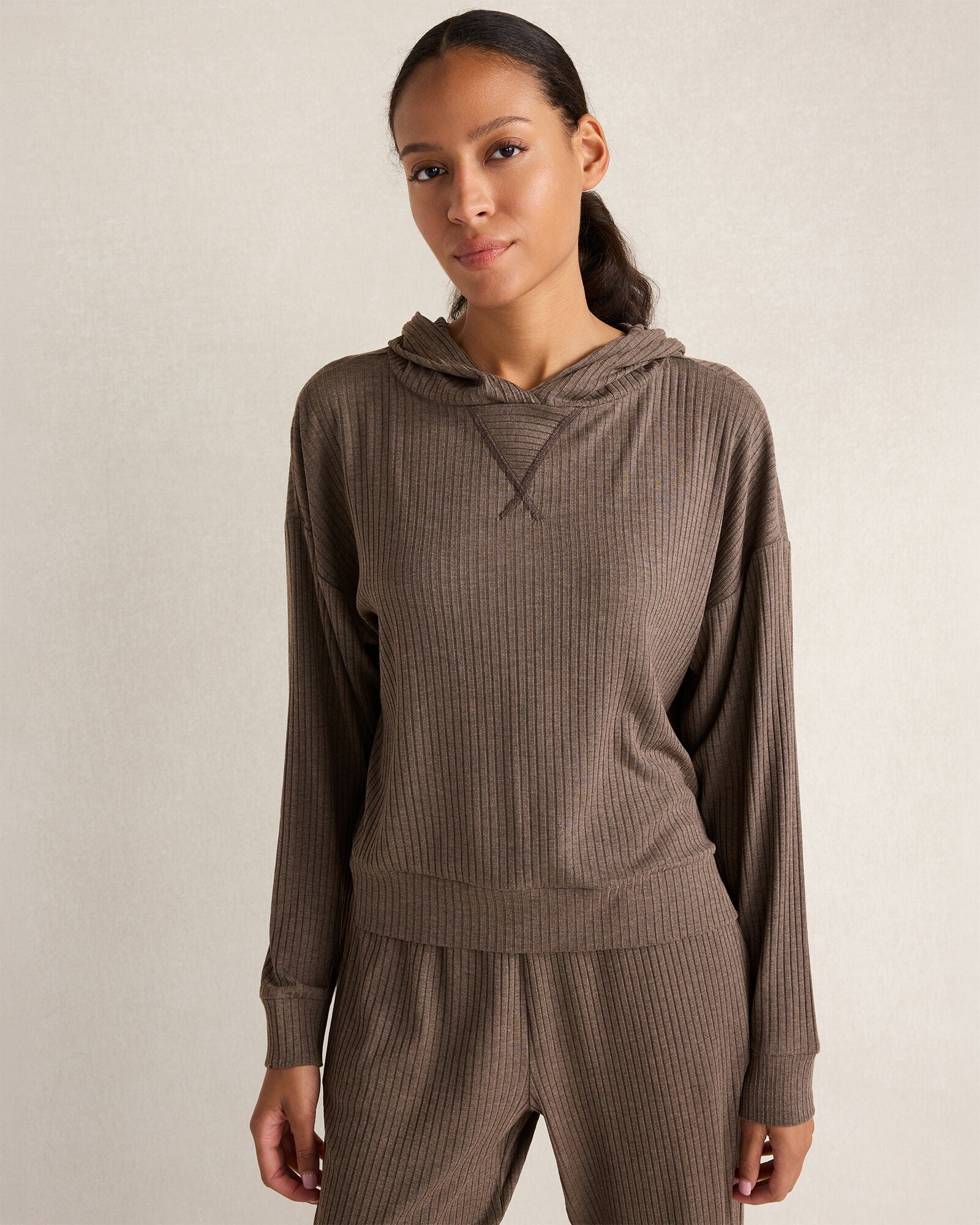 HAVEN Resti Drapey Rib Knit Hoodie