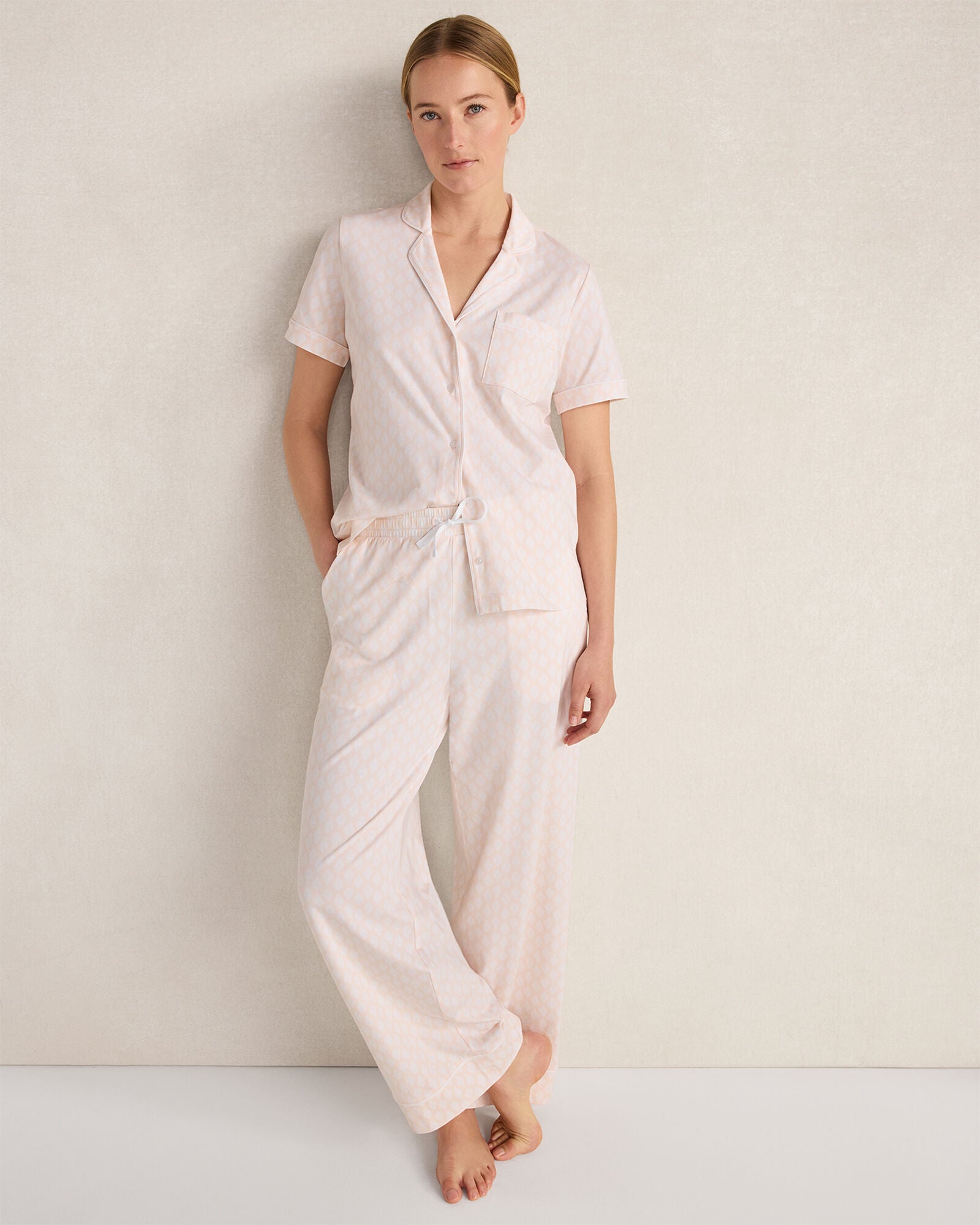 HAVEN Organic Cotton Jersey Medallion Foulard Pajama Top