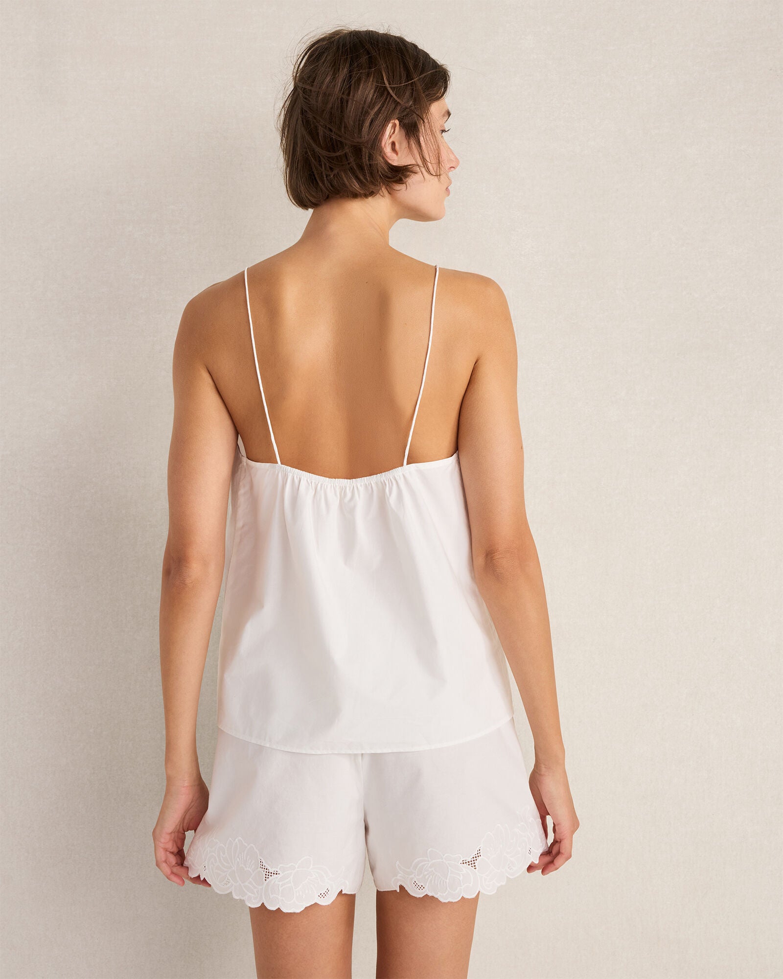 HAVEN Cotton Poplin Embroidered Shorts